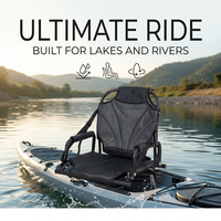 Siège de pêche pour kayak en maille avec cadre en aluminium pivotant à 360 degrés, base ergonomique pour accoudoir de canoë, vente en gros