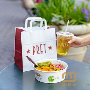 Comida ecológica saludable personalizada, envasado de alimentos reales para llevar, ensaladera de <span class=keywords><strong>grano</strong></span> de potencia vegetal fresco, vaso pequeño de sopa de papel con cuchara para servilletas - Product Image 4