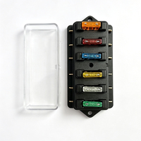 Boîtier de fusibles DC 6 voies 12V-32V étanche avec couvercle, distribution d'alimentation 6 circuits pour voiture, camping-car, caravane