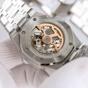 Montre mécanique pour homme en diamant Moissanite <span class=keywords><strong>VVS</strong></span> de haute qualité, cadran en cristal saphir, boîtier en acier inoxydable, fonction phase lunaire en caoutchouc - Product Image 5