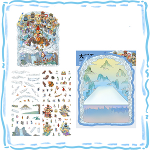 <span class=keywords><strong>Adesivi</strong></span> per Diorama 3D Immersivo Fai-da-Te, Scenari Cartoon, Mini Paesaggi Stratificati, Carta Artistica Impermeabile Pre-Tagliata per Scrapbook e Junk Journal - Product Image 4