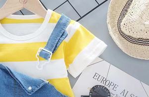 Vêtements pour enfants, garçons, vêtements décontractés pour enfants, combinaison en jean, ensemble de vêtements à assortir, ensembles de 2 pièces - Product Image 5