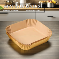 Emballage pour cupcakes en silicone carré double face personnalisable, résistant à la chaleur, antiadhésif, résistant à la graisse, pour friteuse à air