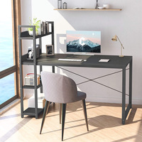 Table d'ordinateur portable pliable réglable en hauteur en métal pour le travail à domicile avec surface en bois pour la maison et le bureau