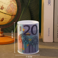 Tirelire créative en métal, boîte de rangement ronde grande capacité, pot à monnaie, décoration de bureau, jouet, cadeau, vente en gros d'usine