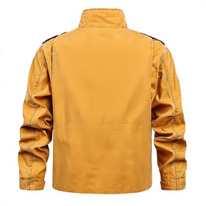 Men's Tan Canvas Safari <b>Jacket</b> Stand Collar Zipper Closure Epaulet Workwear Style Plus Size Autumn Wear Regular Fit Bangladesh - Product Image 4