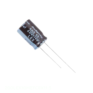 Condensador Original de Aluminio con Orificio Pasante, 10 uF, 20%, 200 V, Radial TH 200LEX10MEFC8X11.5 - Product Image 1