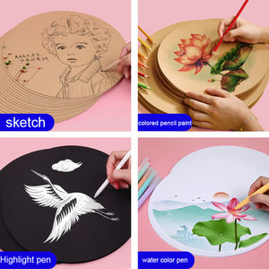 Plus populaire 29cm rond croquis couleur plomb surligneur peinture bricolage <span class=keywords><strong>argile</strong></span> illustration fond carton personnalisé - Product Image 3