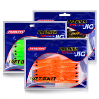 Leurre de pêche souple bionique en forme de queue de T, 7 cm, 2,9 g, yeux 3D, sans hameçons