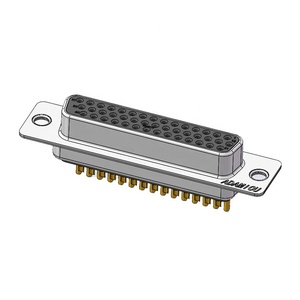 Connecteur D-Sub <span class=keywords><strong>HD44</strong></span> industriel à 44 broches femelle, contacts à souder, matériau en laiton, courant nominal 2A pour les connexions de fils - Product Image 1
