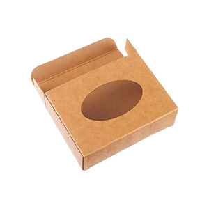 Caja de Embalaje para Jabón Hecha a Mano, Papel Kraft Blanco, Accesorios Pequeños Transfronterizos, Caja Ovalada Plegable con <span class=keywords><strong>Ventana</strong></span> y Estampado Impreso - Product Image 2