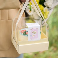 Boîte à gâteau transparente en plastique carrée de 4/6/8/10/12 pouces pour mariage, emballage avec couvercle