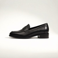 Mocassins pour femmes en cuir Nappa souple à bout carré, à enfiler, chaussures décontractées de bureau, avec pompon, doublure en cuir de chèvre, marque privée