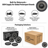 Haut-parleur coaxial 2 voies personnalisé de 6,5 pouces en fibre de carbone pour moto ou bateau, 4 ohms 100 W IPX6 OEM ODM, MOQ 500 pièces