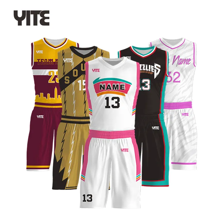 Venta al por mayor en blanco el último mejor sublimado Reversible personalizado camisetas de baloncesto diseño de camuflaje barato de baloncesto uniforme