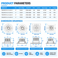 Lampu Downlight LED Komersial Bulat 4 inci DC24V dengan Kontrol Cerdas Tuya/DALI, CRI90+, COB, Terpasang di Langit-langit, CW 2700K-6000K, Tanpa Driver