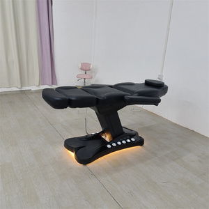 Moderna Camilla de Masaje para Salón de Belleza, Clínica Dental, Color Negro, de Lujo, con 3 Motores Eléctricos, Extensible, para Tratamientos Faciales y Spa, con Control de Pie - Product Image 6