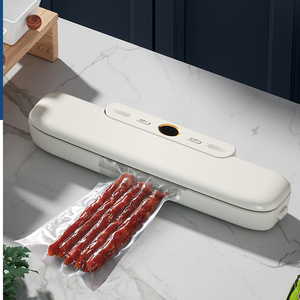 Scelleuse sous vide incurvée blanche crème personnalisée, double compartiment anti-débordement pour aliments secs et humides, viande, fruits frais, cuisine domestique - Product Image 4