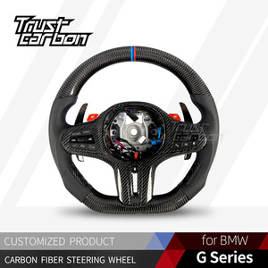 Volante Personalizado de Fibra de Carbono Real para <span class=keywords><strong>BMW</strong></span> G05 G20 G30 G2X G3X X5 X3M X4M M2 M3 M4 M5 <span class=keywords><strong>M8</strong></span> Z4 840i 740i 540i 440i 340i 330i - Product Image 2