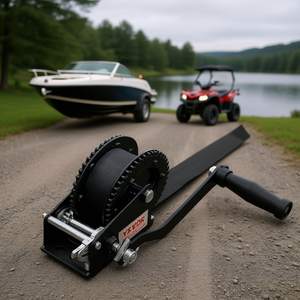 Verricello a Manovella 2000 Libbre con Cinghia in Poliestere da 23 Piedi per Rimorchio Barca e ATV - Product Image 2