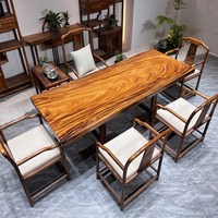 Mobilier industriel Dalle de table moderne Live Edge Table de restaurant en bois de noyer massif Dessus de table personnalisé