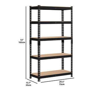 5-Tier Utility Shelves Metal Storage Shelves Adjustable <strong>Shelving</strong> Units Boltless Assembly Custom Garage Shelves <strong>Shed</strong> <strong>Shelving</strong> - Product Image 1