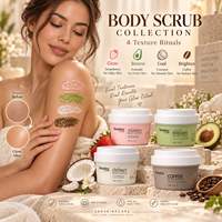 Gommage Corporel Exfoliant en Gros Coco Café Fraise Avocat, Gommage Corporel Éclaircissant au Sel Marin Marque Privée
