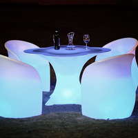 Table de bar extérieure à led pour fête, jardin, salon, plage, table de cocktail, club rond