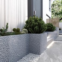 Jardinières en acier galvanisé pour jardin commercial, pots à fleurs d'extérieur, motif carré, jardinières modulaires en métal pour cour, modernes