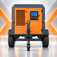 Compresseur d'air industriel diesel monté sur remorque, 90 kW, 7 bars, pour travaux avec marteau pneumatique