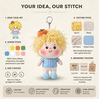 Porte-clés en peluche personnalisé, poupée en peluche bouclée, figurine en peluche personnalisée, personnage humain en peluche, poupée de dessin animé personnalisée, jouet en peluche pour cadeau CE