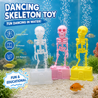 Vashine Décoration d'aquarium squelette imprimé en 3D, figurine dansante avec pompe à air et base stable, ornement pour aquarium