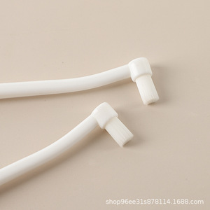 Curved Head Soft Bristles <b>Pet</b> Toothbrush White PP Material Small Round Head For Cat Dog Oral Care Cleaning - Product Image 5