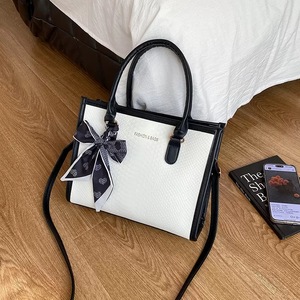 Bolso Tote de Mujer con Textura de Piel de Serpiente y Detalle de Pañuelo, Multicolor, Casual, para el Día a Día, para Ir al Trabajo, <span class=keywords><strong>Bolsos</strong></span> de Compras - Product Image 2
