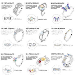 خاتم MULA من الفضة الإسترليني عيار 925 مجوهرات خواتم راقية للنساء للخطوبة بتصميم عتيق وقلب حب ووعد، خاتم زفاف هدية عيد الحب - Product Image 3