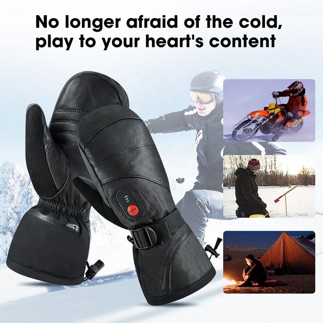 Thermal Windproof Waterproof Winter Gloves Touchscreen Warm Mittens Genuine Fur Gloves Mittens Electric Leather Mitten Gloves
