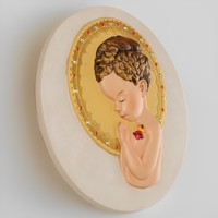 Produits en stock Souvenir religieux catholique Figurine personnalisée pour enfant bébé 9,44''H Sacré-Cœur de Jésus Décoration murale