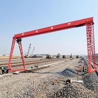 Grue portique électrique mobile à roues en caoutchouc rotatives de 10 tonnes avec commande au sol et à distance, livraison rapide