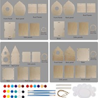 Nouveau kit d'art pour enfants de 18 pièces, planches à gratter en bois avec puzzle pour les arts et la peinture, pour l'expression créative
