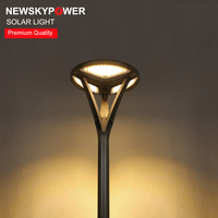 Lampe solaire de jardin ronde à luminosité efficace, base triangulaire, LED 40W, lampadaire de cour, lampadaire de rue, poteau détachable de 3m 4m pour parc