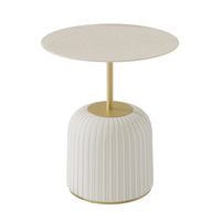 Table d'appoint en verre blanc de style minimaliste, table d'angle en fer de luxe léger, table d'appoint en fer pour salon