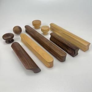 Wood World Furniture Decor Kitchen Cabinet <strong>Door</strong> Bedroom Furniture Wooden Solid Walnut Handle Pull Wood Handle <strong>Knob</strong> - Product Image 5