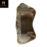 Miroir sur pied de luxe français au design irrégulier en métal pour salon et couloir, miroir décoratif artistique créatif post-moderne haut de gamme