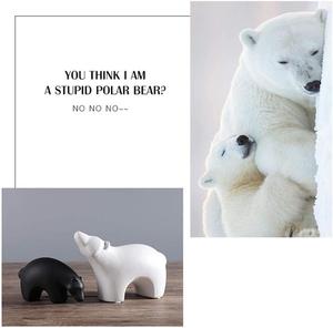 Set di Statuette di Orso Polare in <span class=keywords><strong>Ceramica</strong></span>, Sculture e Statue di Animali per Arredamento Casa, Oggetti d'Arte Fatti a Mano (Bianco, 2) - Product Image 4