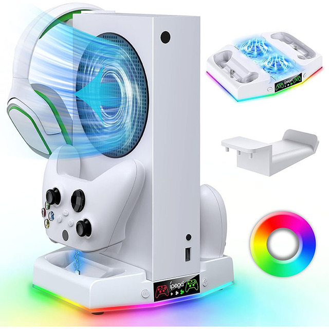 RGB Upgraded Cooling Fan Stand for Xbox Series S With Charger Station