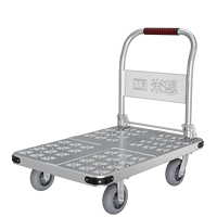 Chariot à main avec frein, roulettes, poignée pliable, poignée antidérapante, chariot à plateforme robuste, chariot à plateforme à 4 roues