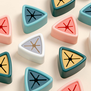 <b>Triangle</b> Kitchen Towel Clips Non-Slip Multi-Purpose No Installation Kitchen Storage Hooks Dark Green Pink Gray White <b>Light</b> Blue - Product Image 1