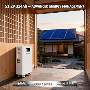 Sistem Energi Surya 51.2V 314Ah 16kWh Baterai Terpasang di Dinding dengan Roda - Product Image 3