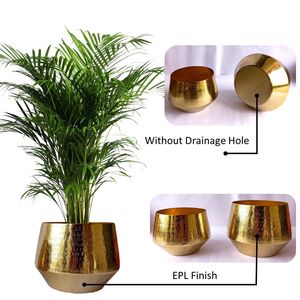 Jardinière de balcon Pot polyvalent décoratif pour porte-plante Jardinières modernes en métal durable Matériel d'étude Pot rond incassable - Product Image 6