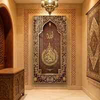 Peinture Murale Coranique Ayatul Kursi en Cristal Effet Miroir Étanche avec Cadre en Aluminium et Fond en MDF – Art Mural Musulman en Gros pour la Maison